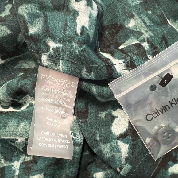 Calvin Klein Green and White Button Down Shirt Sz L - Picture 5 of 9